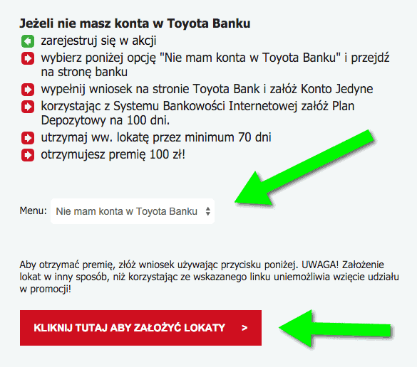 Toyota Bank promocja 110 zł