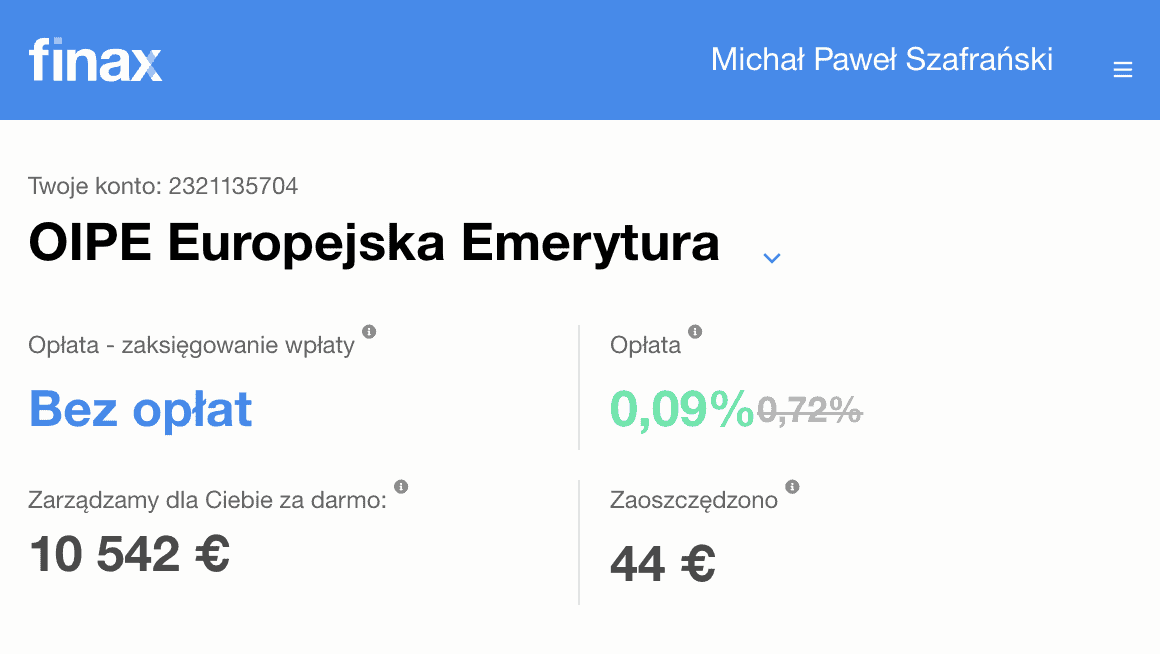 Finax OIPE opłaty